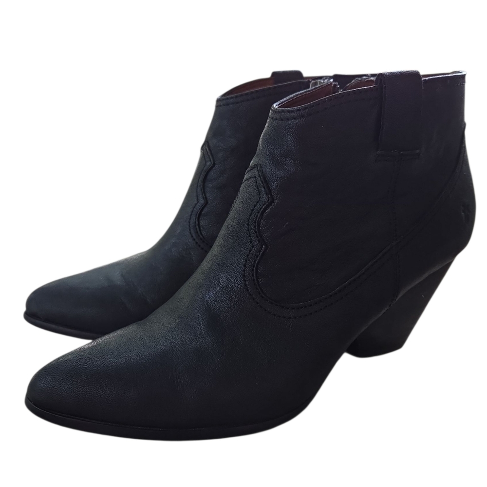 Frye Reina Western Black Booties Size 11